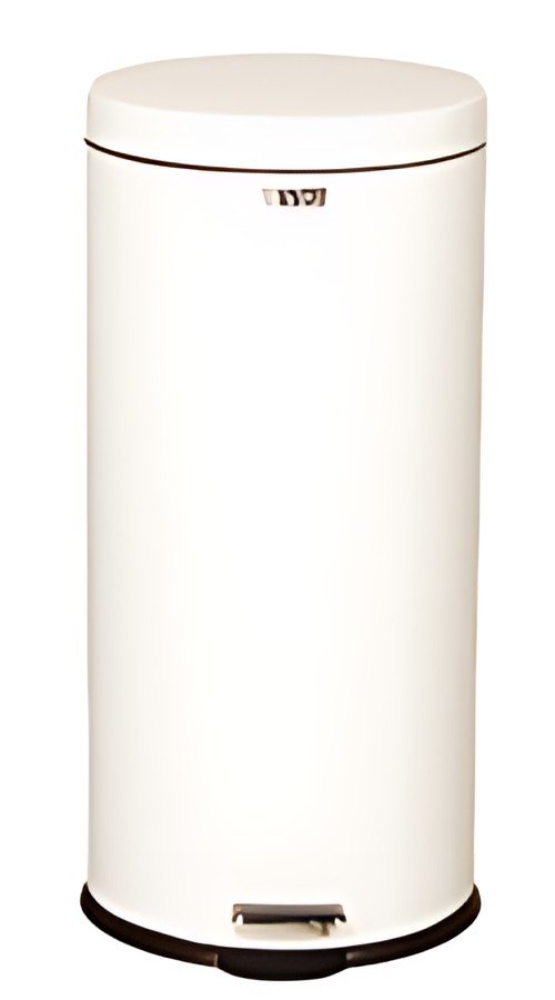 Rubbermaid Poubelle à pédale, ronde, 30,3 litres, blanc