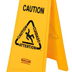 Rubbermaid Panneau d'avertissement "Caution", trilingue