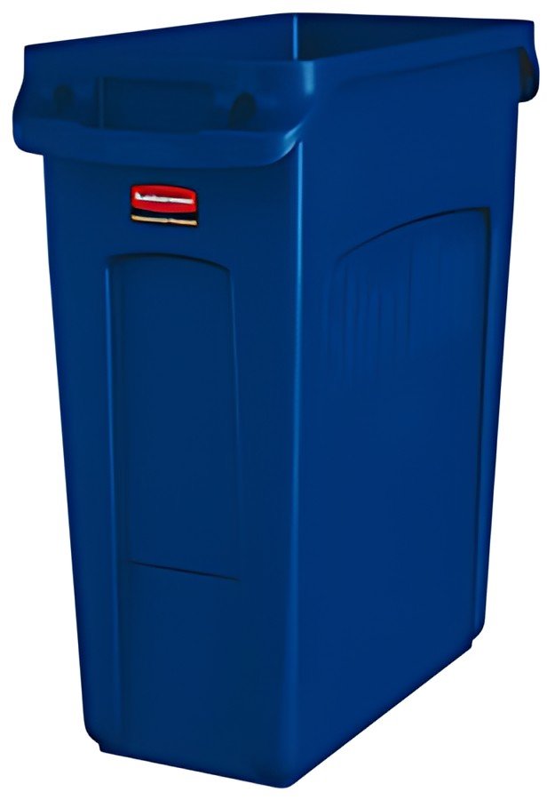 Rubbermaid Collecteur de déchets Slim Jim, 60 litres, bleu
