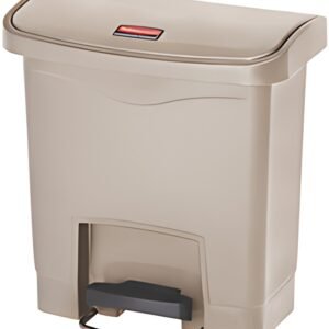 Rubbermaid Collecteur à pédale Slim Jim, 15 litres, beige