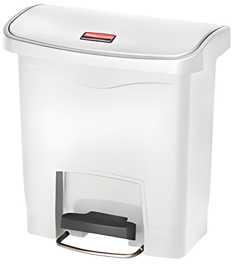 Rubbermaid Collecteur à pédale Slim Jim, 15 litres, blanc