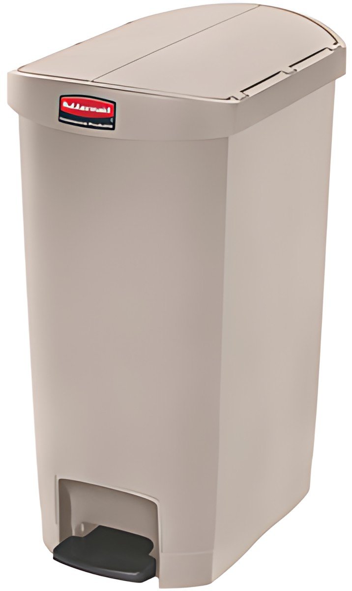 Rubbermaid Collecteur à pédale Slim Jim, 50 litres, beige