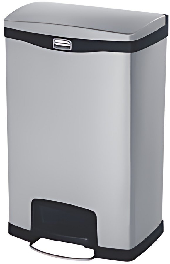 Rubbermaid Collecteur à pédale Slim Jim, en métal, 50 litres