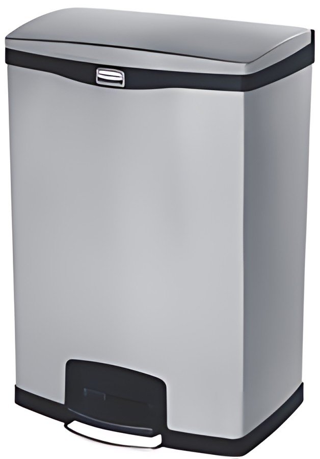 Rubbermaid Collecteur à pédale Slim Jim, en métal, 90 litres