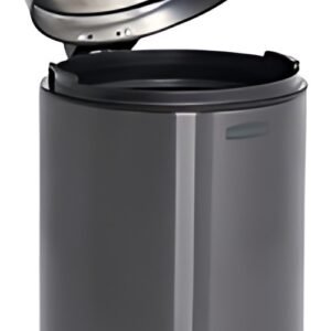 Rubbermaid Poubelle à pédale, ronde, 6 litres, gris foncé