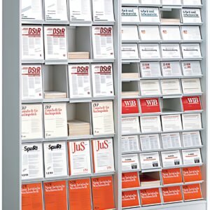 kerkmann Armoire à revues, 24 casiers, gris argent RAL7035