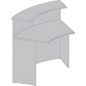 kerkmann Comptoir de base Genua, 45 degrés, gris argent/
