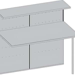 kerkmann Comptoir modulaire Genua, droit, gris argent/hêtre