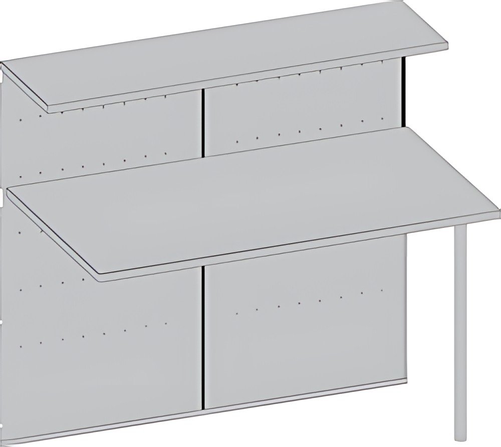 kerkmann Comptoir modulaire Genua, droit, gris argent/hêtre
