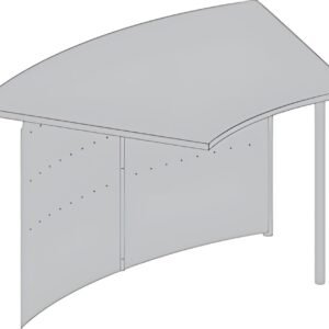 kerkmann Table modulaire Genua, 45 degrés, gris argent/hêtre