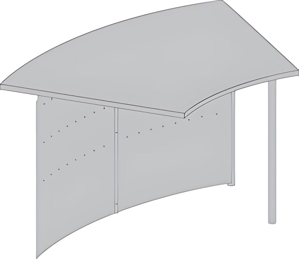 kerkmann Table modulaire Genua, 45 degrés, gris argent/hêtre