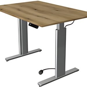kerkmann Table de bureau assis-debout Move 3 tube, chêne