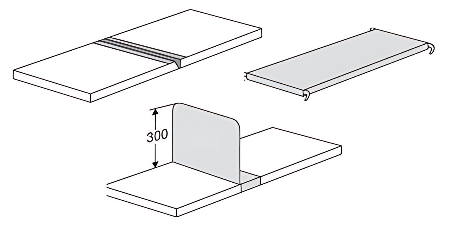 kerkmann Barre de renfort pour tablette "M2", pour (P)500 mm