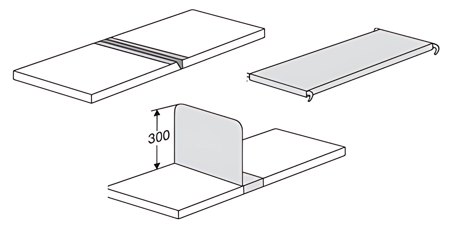kerkmann Barre de renfort pour tablette "M2", pour (P)600 mm