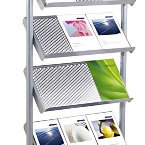 kerkmann Etagère à prospectus Rico, 12 x A4, gris argent