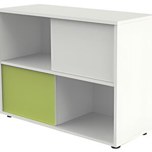 kerkmann Étagère à portes coulissantes, blanc/vert