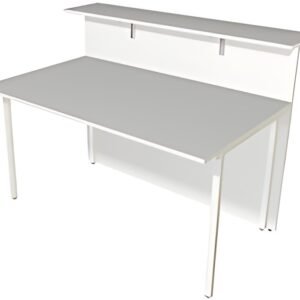 kerkmann Comptoir d'accueil, 1 côté oblique, blanc/verre