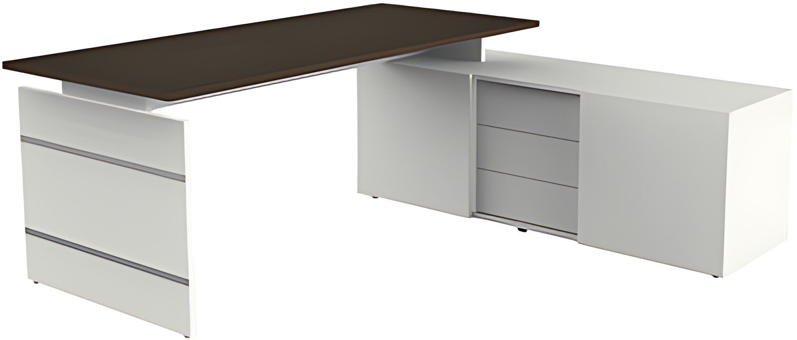 kerkmann Bureau complet Form 4, blanc/wengé