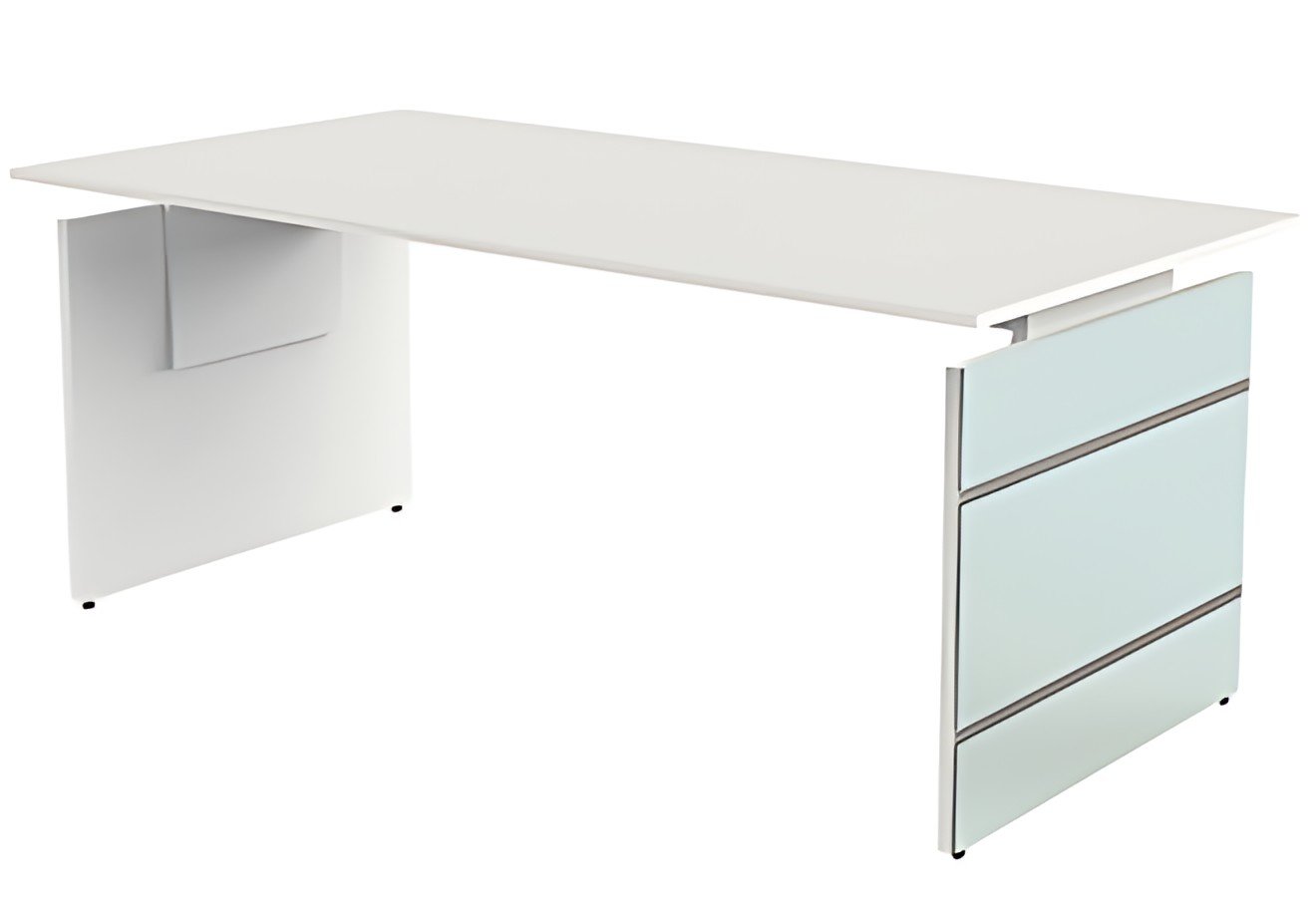 kerkmann Bureau avec piètement panneau LUGANO, blanc