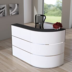kerkmann Comptoir d'accueil arrondi Cento 1,blanc/anthracite