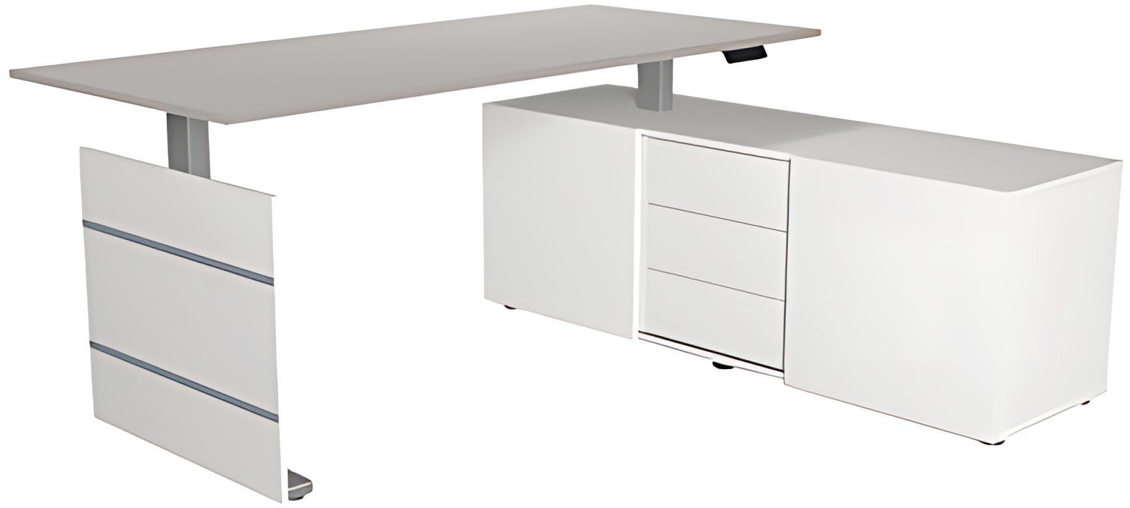 kerkmann Poste de travail complet Move 3 tube, gris clair