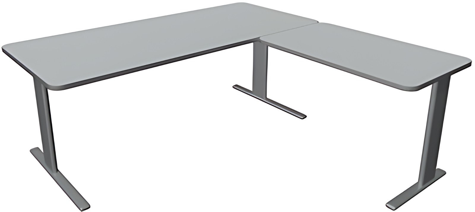 kerkmann Bureau UNIC avec extension, (L)2.000 mm, gris clair