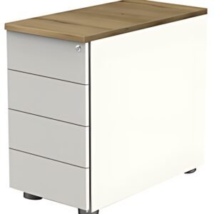 kerkmann Caisson mobile, 4 tiroirs, blanc/chêne