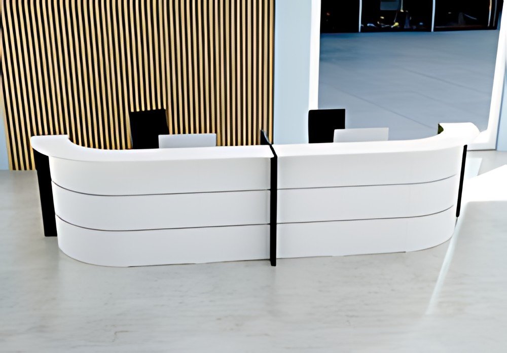 kerkmann Comptoir arrondi BARI up & down, grand, blanc