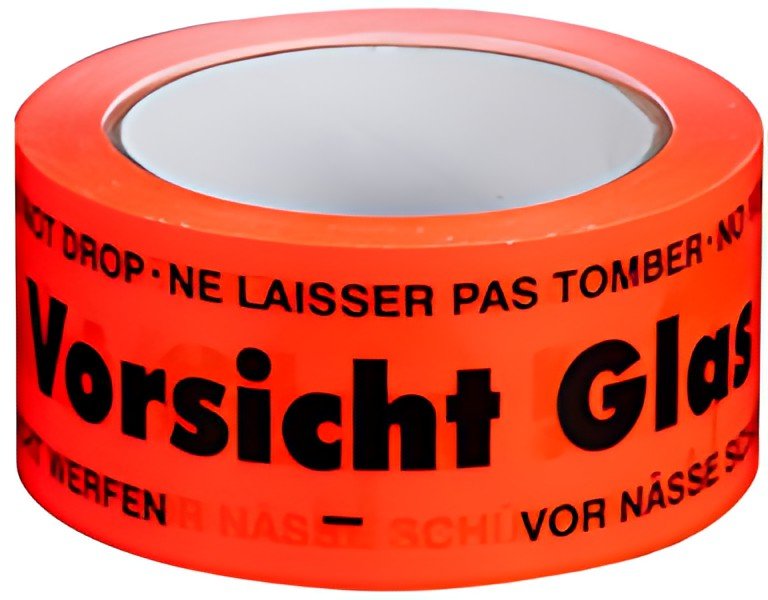 smartboxpro Ruban adhésif de signalisation "Vorsicht Glas!"