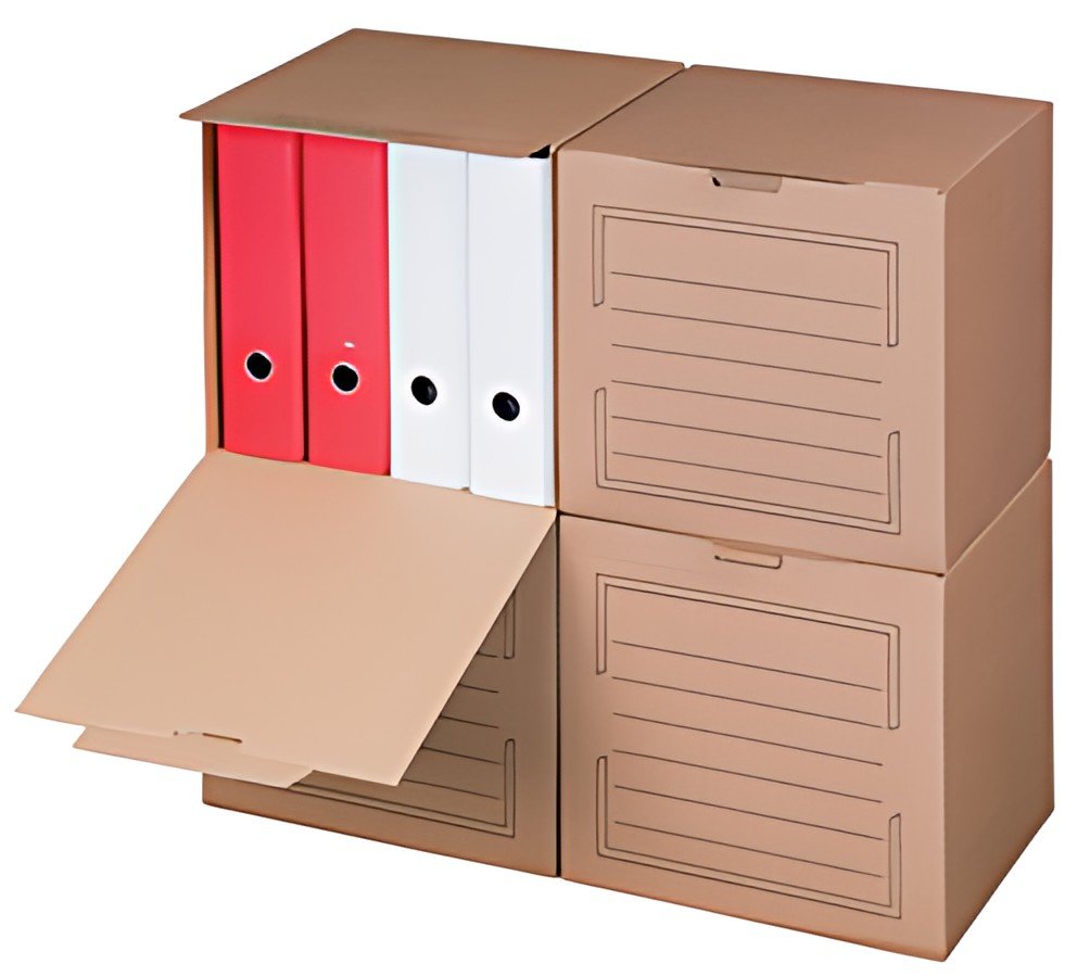 smartboxpro Conteneur d'archives, couvercle frontal, marron