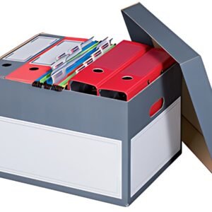 smartboxpro Boîte d'archives/transport S, à couvercle, gris