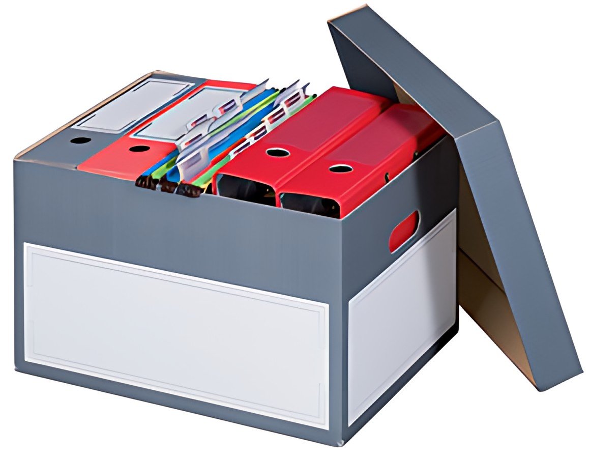 smartboxpro Boîte d'archives/transport L, à couvercle, gris