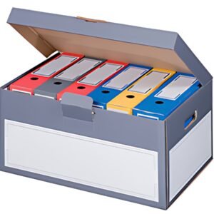 smartboxpro Boîte d'archives à couvercle, gris