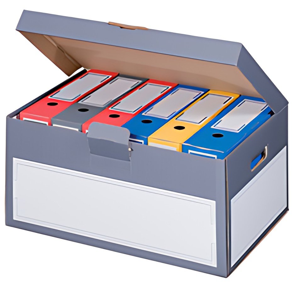 smartboxpro Boîte d'archives à couvercle, gris