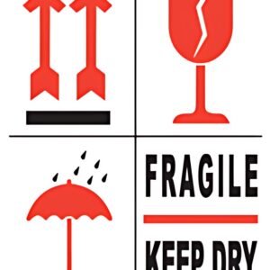 rillprint Étiquette d'avertissement "FRAGILE/KEEP DRY"