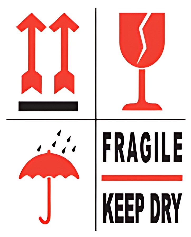 rillprint Étiquette d'avertissement "FRAGILE/KEEP DRY"