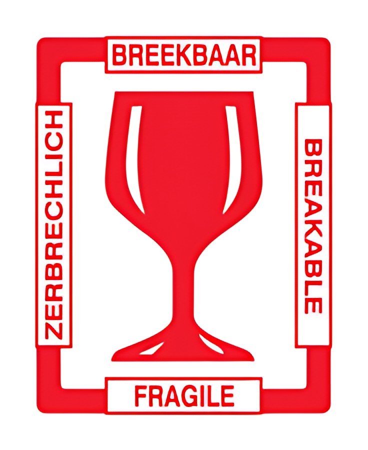 rillprint Étiquette d'avertissement "BREAKABLE"