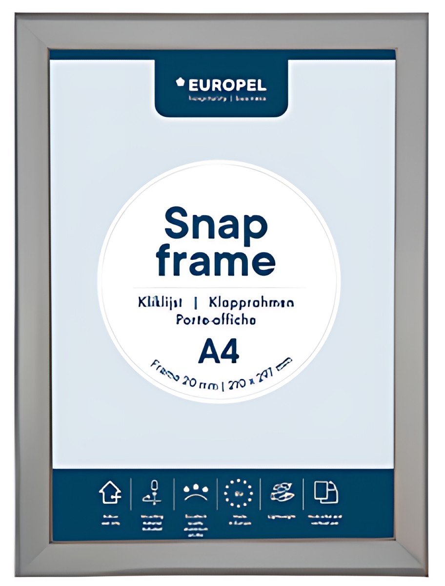 EUROPEL Cadre porte-affiche premium, A5, 20 mm, argent