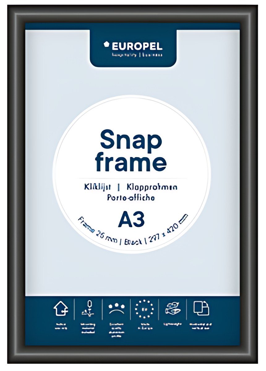 EUROPEL Cadre porte-affiche premium, A3, 25 mm, noir