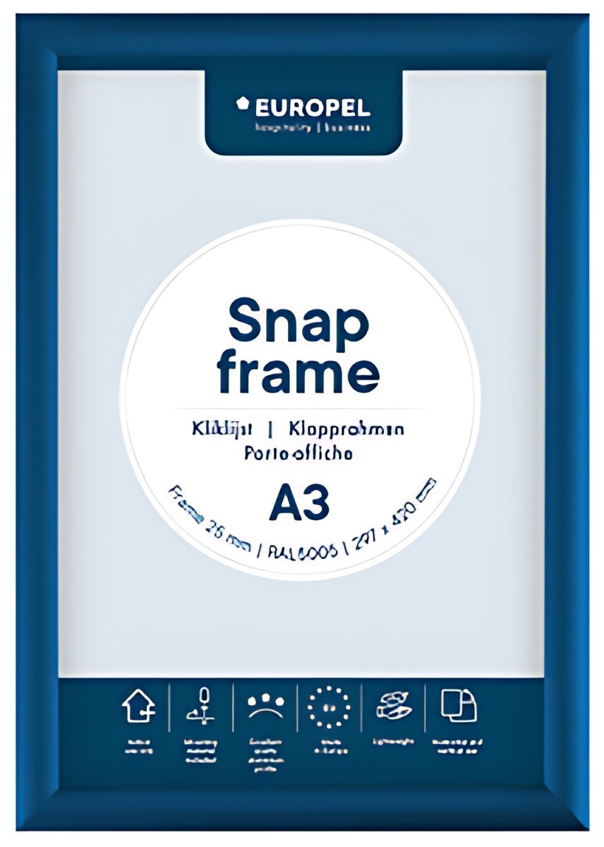 EUROPEL Cadre porte-affiche premium, A3, 25 mm, bleu