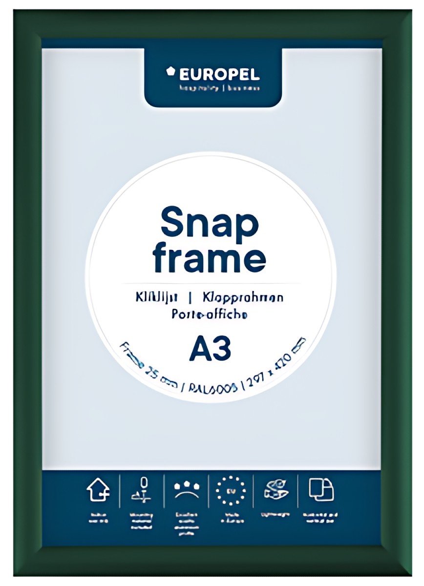 EUROPEL Cadre porte-affiche premium, A4, 25 mm, vert