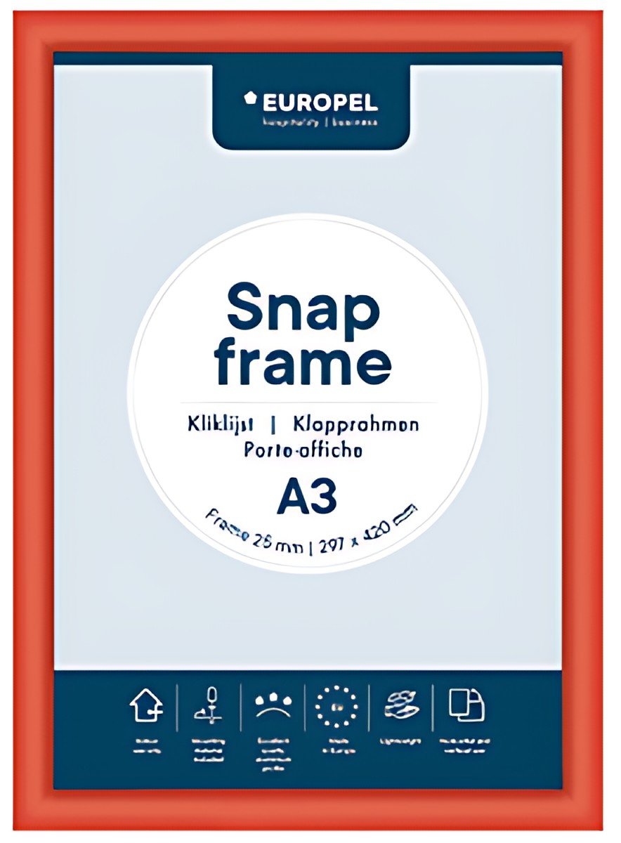 EUROPEL Cadre porte-affiche premium, A4, 25 mm, rouge