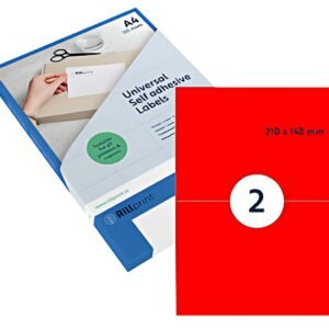 rillprint Étiquette fluorescente, 105 x 74 mm, rouge