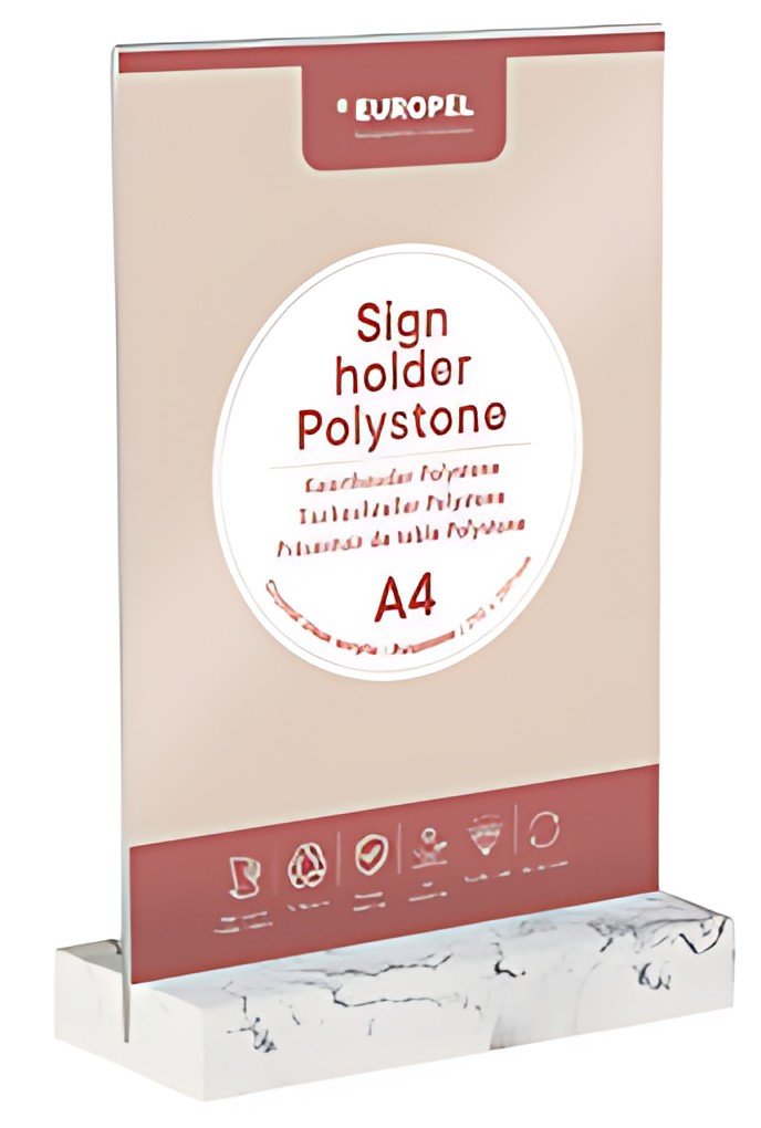 EUROPEL Porte-visuel, A5 portrait, polystone, blanc