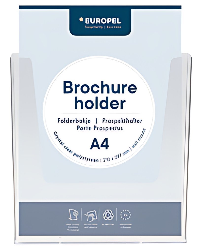 EUROPEL Porte-brochures mural, A4 portrait, transparent