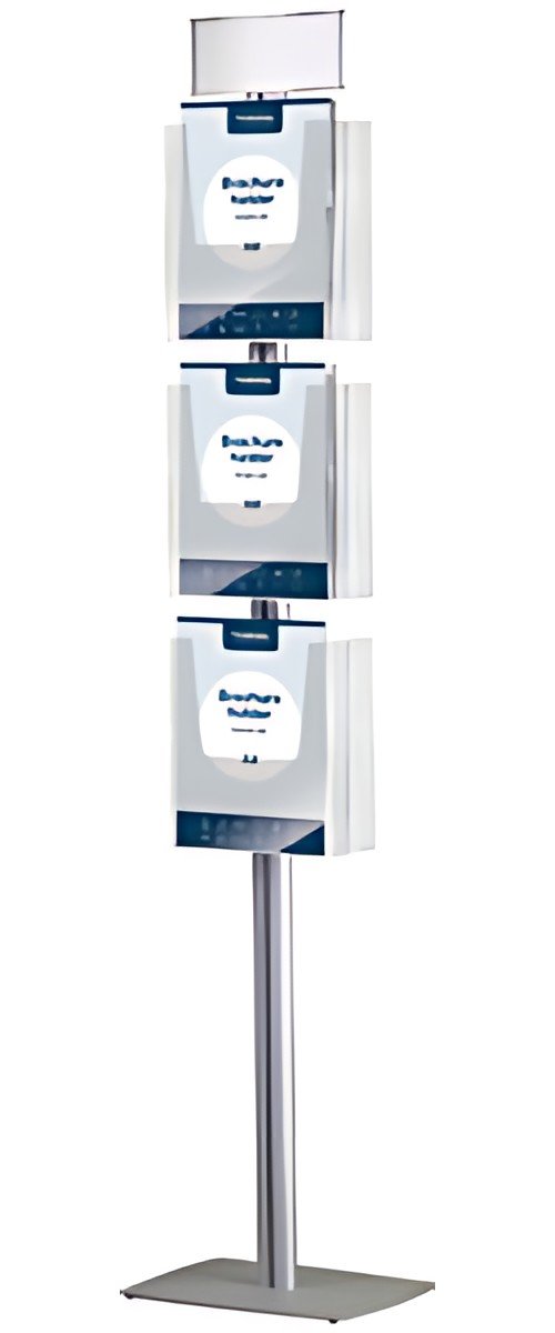 EUROPEL Porte-brochures sur pied, A4, 6 compartiments