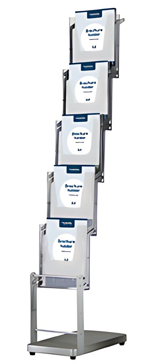 EUROPEL Porte-brochures sur pied, A4, 5 x A4, pliable