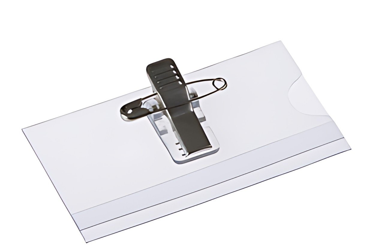 EUROPEL Porte-nom, avec pince combinée, 40 x 75 mm