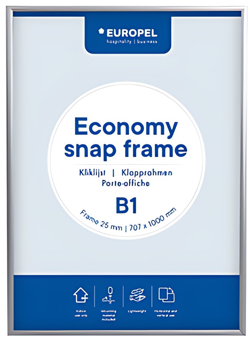 EUROPEL Cadre porte-affiche economy, A4, 25 mm, argent