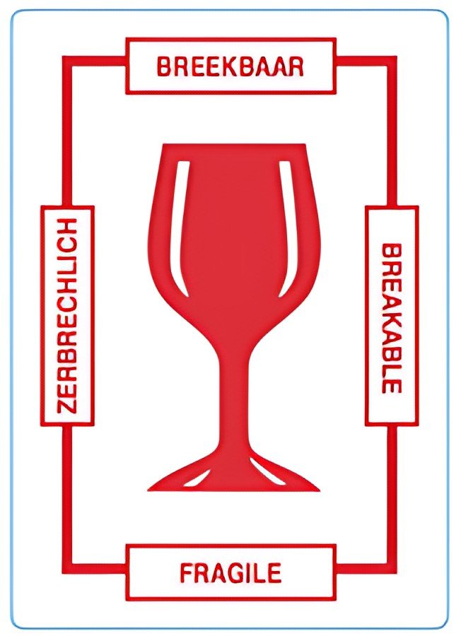 rillprint Étiquette d'avertissement "BREAKABLE"